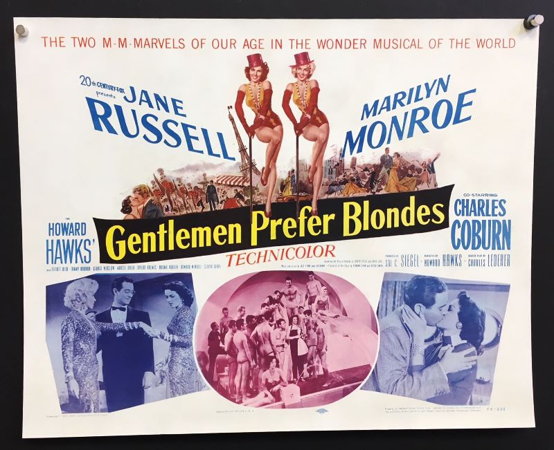 Gentlemen Prefer Blondes (1953) – Original Half Sheet Movie Poster ...