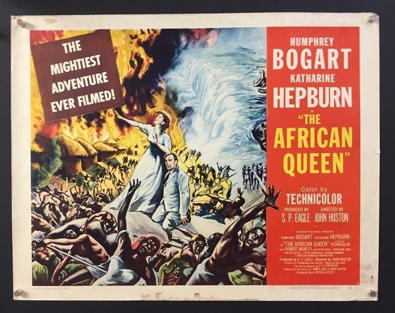 African Queen 1951 Original Half Sheet Movie Poster Hollywood Movie Posters